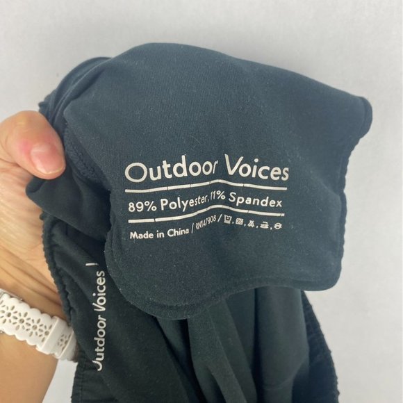Outdoor Voices Womens Loose Black Pull On Pants Size Small Soft Cotton Pockets - Picture 4 of 6